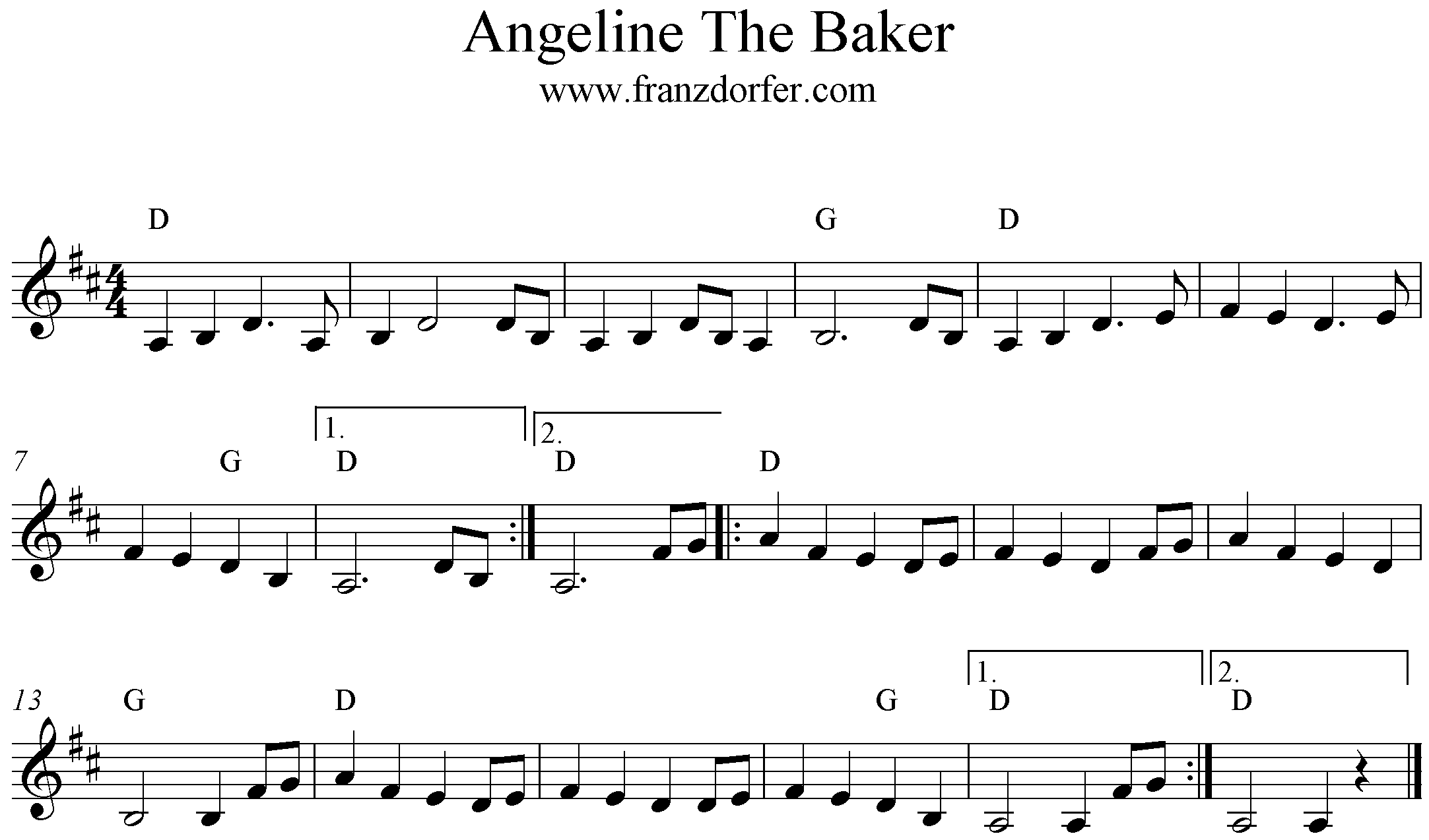 D-Major, Angeline The Baker